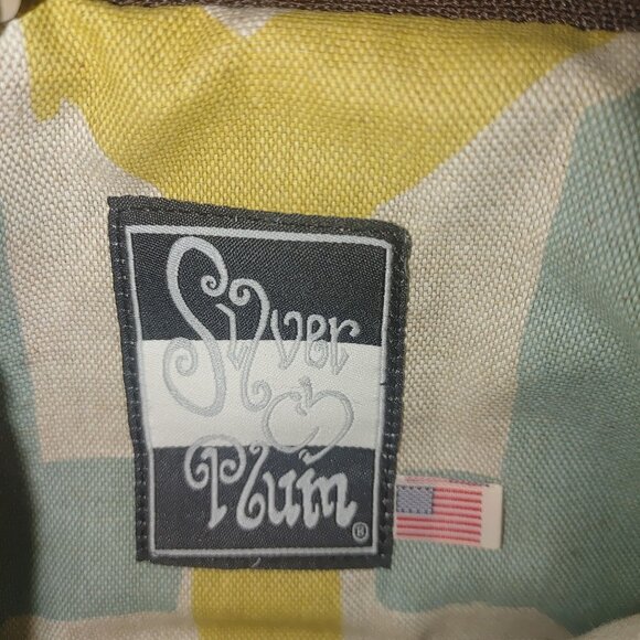 Silver Plum Cowhide Print Crossbody Purse Brown Beige Button Accent Zip Closure - Picture 7 of 12